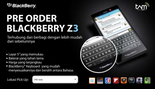 BB ยังไม่ตาย!!! เปิดจอง BlackBerry Z3 ในอินโดนิเซีย กระแสตอบรับดี ขายหมดเกลี้ยง