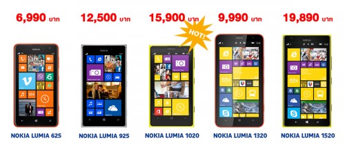 Nokia ปรับราคาสมาร์ทโฟนตระกูล Lumia ลดสูงสุดถึง 4,000 บาท