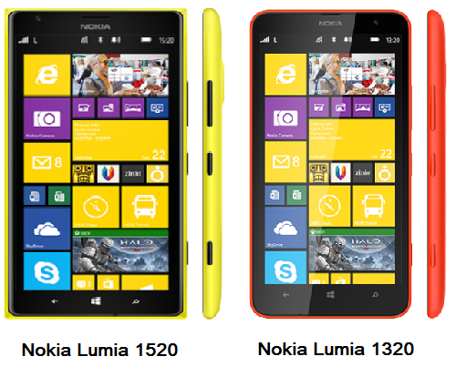 เปรียบเทียบ Nokia Lumia 1520 กับ Nokia Lumia 1320