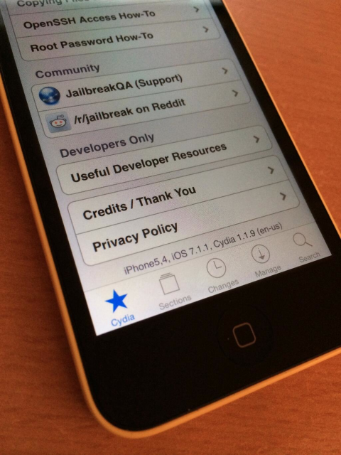 ทำได้งัยภาพ Jailbreak บน iPhone 5c เวอร์ชั่น iOS 7.1.1