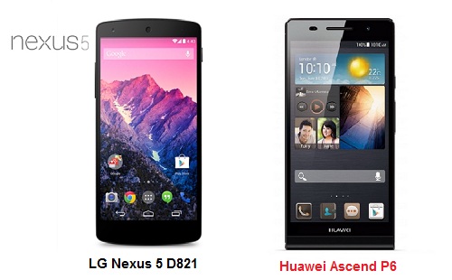 เปรียบเทียบ LG Nexus 5 D821 กับ Huawei Ascend P6