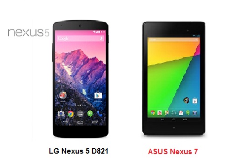 เปรียบเทียบ LG Nexus 5 D821 กับ ASUS Nexus 7