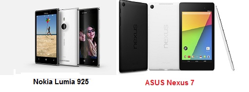 เปรียบเทียบ Nokia Lumia 925 กับ ASUS Nexus 7