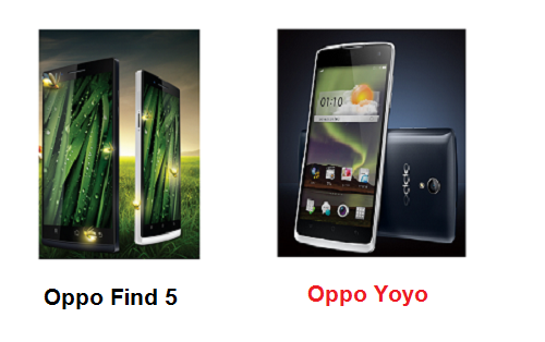 เปรียบเทียบ Oppo Find 5 กับ Oppo Yoyo