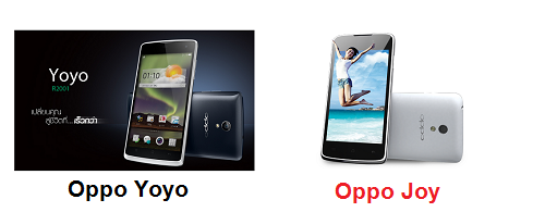 เปรียบเทียบมือถือ Oppo Yoyo กับ Oppo Joy