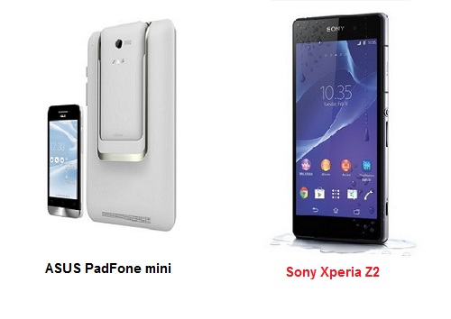 เปรียบเทียบ ASUS PadFone mini กับ Sony Xperia Z2