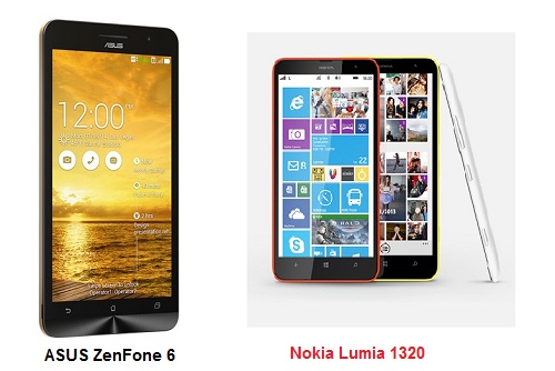 เปรียบเทียบ ASUS ZenFone 6 กับ Nokia Lumia 1320