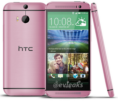 ภาพหลุด HTC ONE M8 เพิ่มสีชมพูหวานแหวว