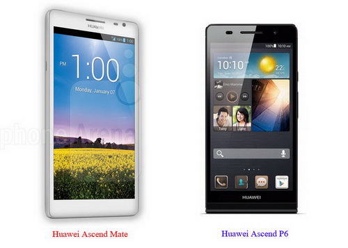 เปรียบเทียบ Huawei Ascend P6 กับ Huawei Ascend Mate