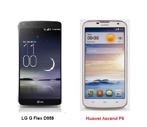 เปรียบเทียบ LG G Flex D958 กับ Huawei Ascend P6