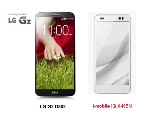 เปรียบเทียบ LG G2 D802 กับ i-mobile IQ X KEN