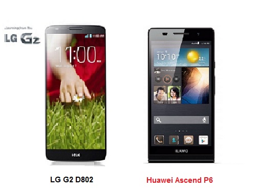 เปรียบเทียบ LG G2 D802 กับ Huawei Ascend P6