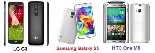 LG G3 vs Samsung Galaxy S5 vs HTC One M8 อันไหนดี ?