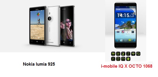 เปรียบเทียบ Nokia Lumia 925 กับ i-mobile IQ X OCTO 1068