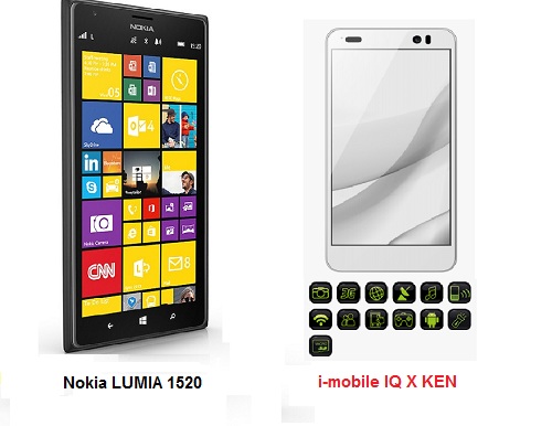 เปรียบเทียบ Nokia Lumia 1520 กับ i-mobile IQ X KEN