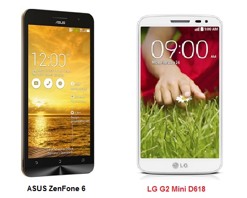 เปรียบเทียบ ASUS ZenFone 6 กับ LG G2 Mini D618