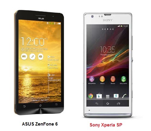 เปรียบเทียบ ASUS ZenFone 6 กับ Sony Xperia SP