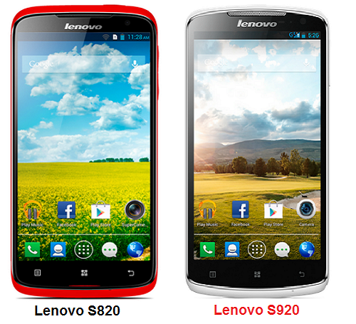 เปรียบเทียบ Lenovo S820 กับ Lenovo S920