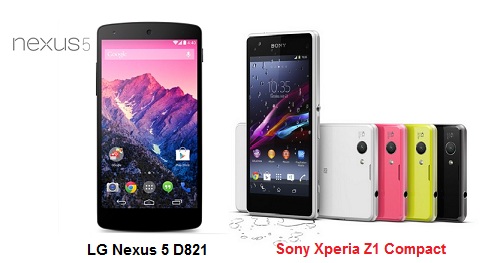 เปรียบเทียบ LG Nexus 5 D821 กับ Sony Xperia Z1 Compact