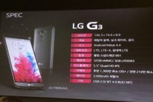 หลุดสเปค LG G3