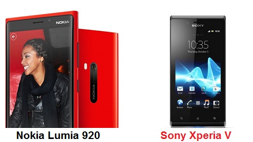 เปรียบเทียบ Nokia Lumia 920 กับ Sony Xperia V