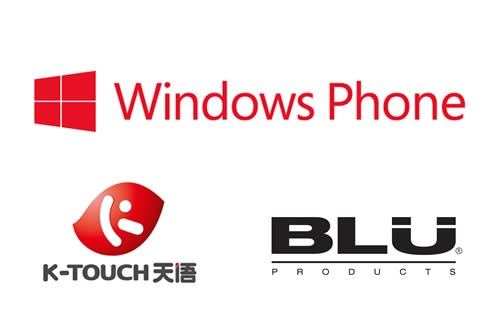 สองพันธมิตรผู้ผลิตอุปกรณ์ Windows Phone (  K-Touch และ BLU )