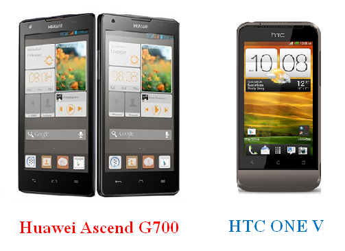 เปรียบเทียบ Huawei Ascend G700 กับ HTC ONE V