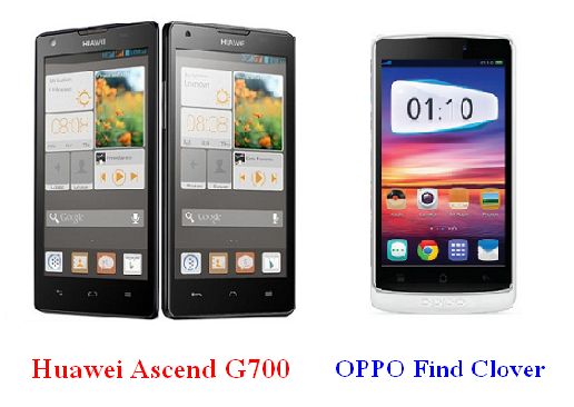 เปรียบเทียบ Huawei Ascend G700 กับ OPPO Find Clover