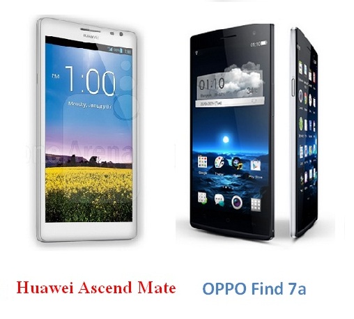 เปรียบเทียบ Huawei Ascend Mate กับ OPPO Find 7a