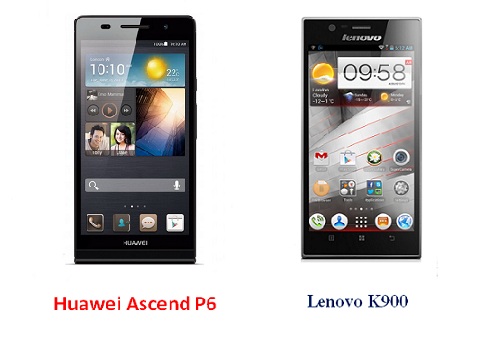 เปรียบเทียบ Huawei Ascend P6 กับ Lenovo K900