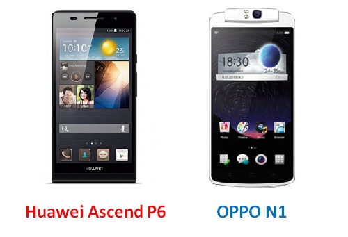 เปรียบเทียบ Huawei Ascend P6 กับ OPPO N1