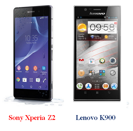 เปรียบเทียบ Sony Xperia Z2 กับ Lenovo K900