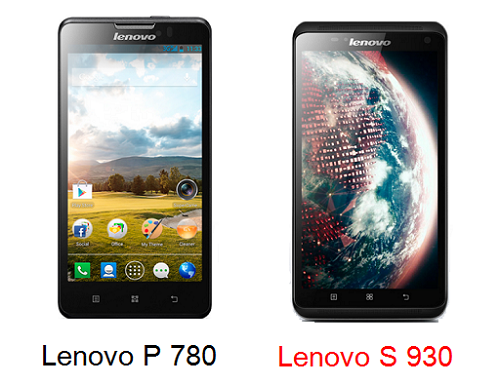 เปรียบเทียบ Lenovo P780  กับ Lenovo S930