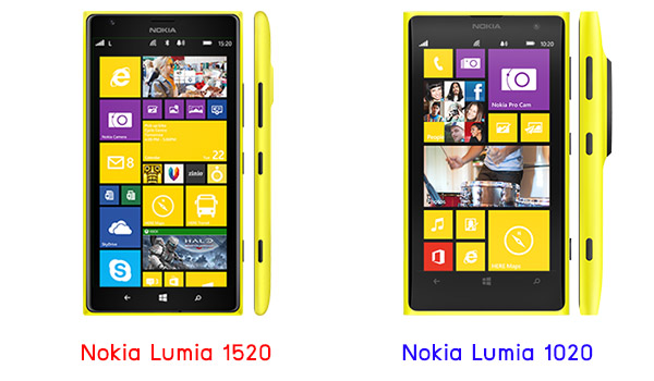 เปรียบเทียบ Nokia Lumia 1520 กับ Nokia Lumia 1020