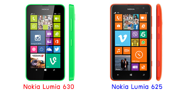 เปรียบเทียบ Nokia Lumia 630 กับ Nokia Lumia 625