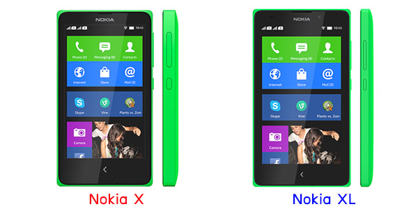 เปรียบเทียบ Nokia Lumia X กับ Nokia Lumia XL