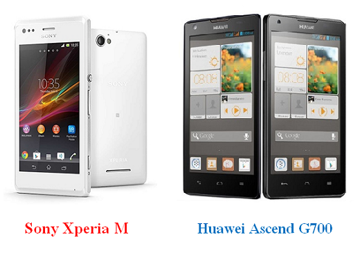 เปรียบเทียบ Sony Xperia M กับ Huawei Ascend G700