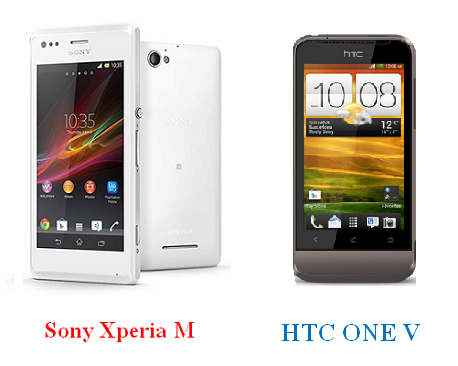 เปรียบเทียบ Sony Xperia M กับ HTC ONE V