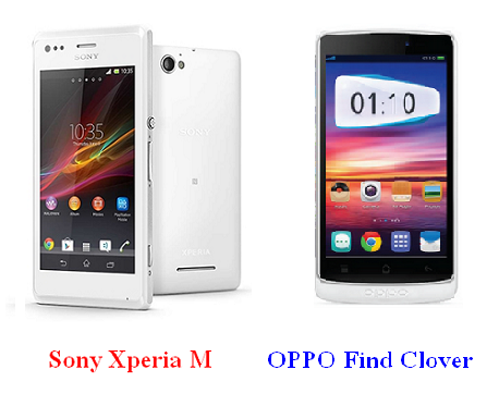 เปรียบเทียบ Sony Xperia M กับ OPPO Find Clover