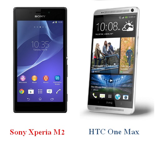 เปรียบเทียบ Sony Xperia M2 กับ HTC One Max