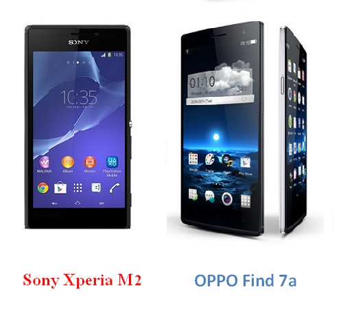 เปรียบเทียบ Sony Xperia M2 กับ OPPO Find 7a