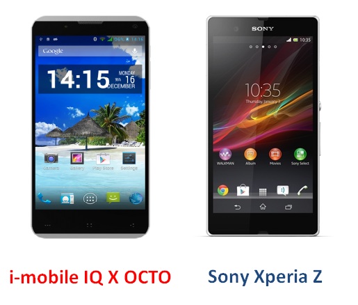 เปรียบเทียบ i-mobile IQ X OCTO กับ Sony Xperia Z