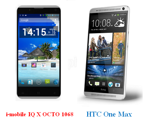 เปรียบเทียบ i-mobile IQ X OCTO 1068 กับ HTC One Max