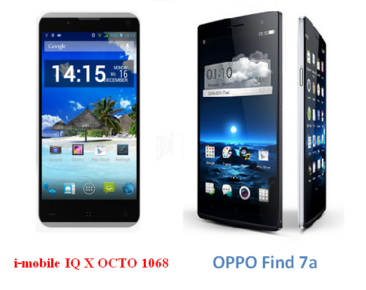 เปรียบเทียบ i-mobile IQ X OCTO 1068 กับ OPPO Find 7a