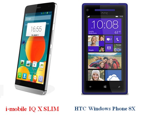 เปรียบเทียบ i-mobile IQ X SLIM กับ HTC Windows Phone 8X