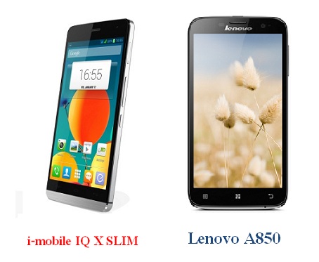 เปรียบเทียบ i-mobile IQ X SLIM กับ Lenovo A850