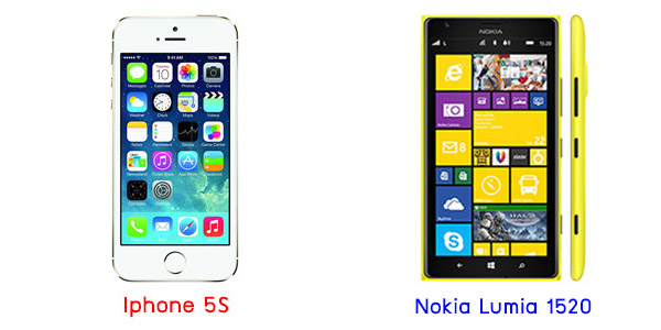 เปรียบเทียบ iPhone 5S กับ Nokia Lumia 1520