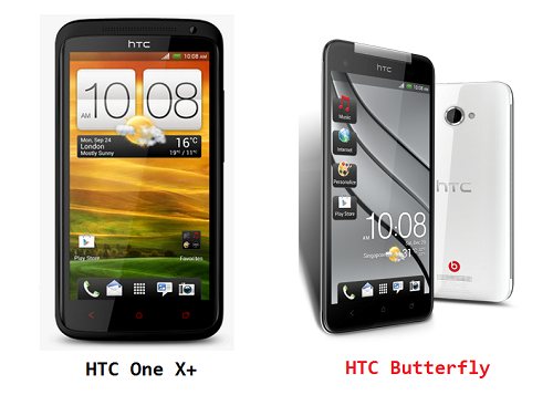 เปรียบเทียบ HTC One X + กับ HTC Butterfly