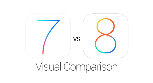 เปรียบเทียบ iOS 7 กับ iOS 8