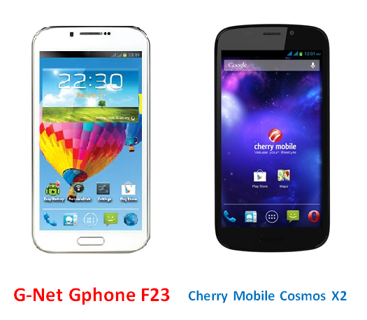 เปรียบเทียบ G-Net Gphone F23 กับ Cherry Mobile Cosmos X2